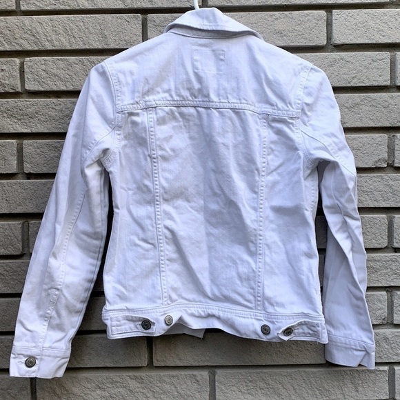 Old Navy White Distressed Denim Jacket XS - Picture 2 of 8